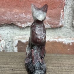 Hairless Cat Carving Garnet 