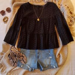 Madewell Eyelet Tiered Top