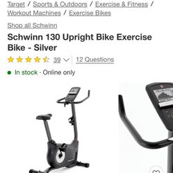 Schwinn Exercise bike $ 200.00