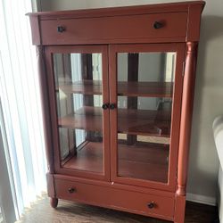 Large Glass Cabinet With Drawers
