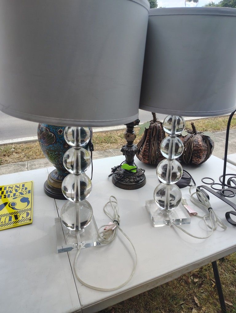 Glass Lamps Heavy 2/$40 We Eisenhower Church By Eisenhower Haymarket Today Till 4:00