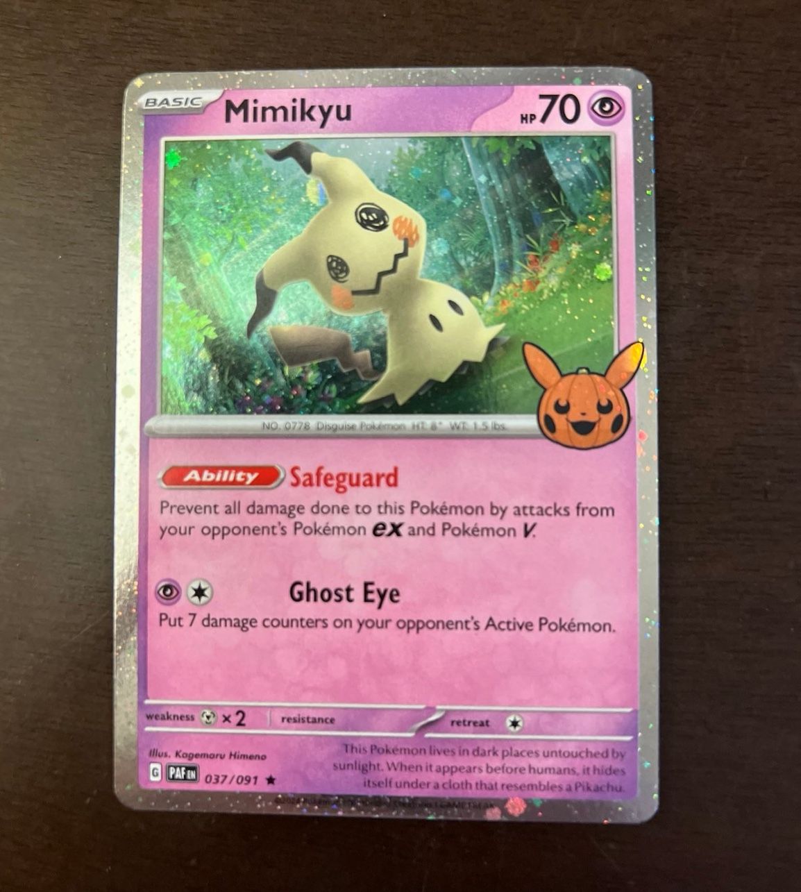 Pokemon Mimikyu Holo Rare