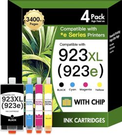 HP 923XL Ink Cartridge Replacement Combo 4 Pack for OfficeJet Pro 8130e