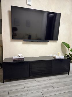TV stand black with storage
