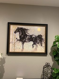 Framed canvas wall art - black
