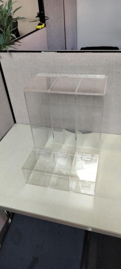 Acrylic 3 section front access dispenser