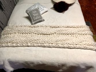 Crate&Barrel Knit blanket for bed/sofa decor-design