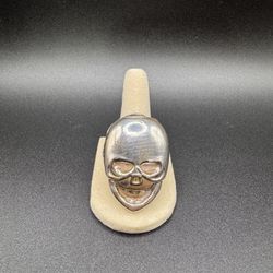 Hand Poured Solid Silver Skull Coin