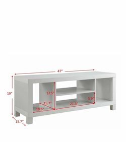 White TV Stand Media Console 47 Inch