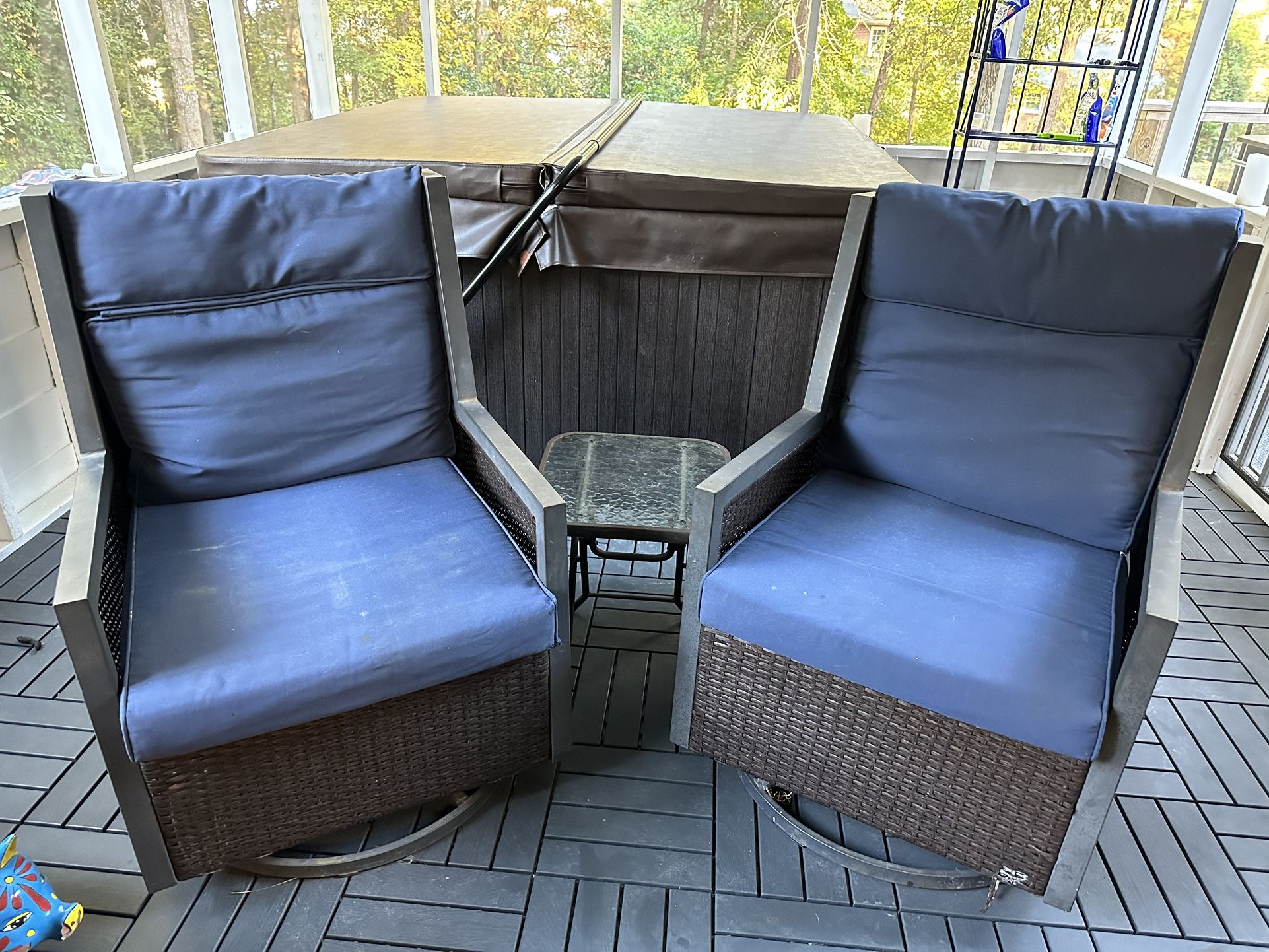 Swivel Rocker Patio Chairs And Table 