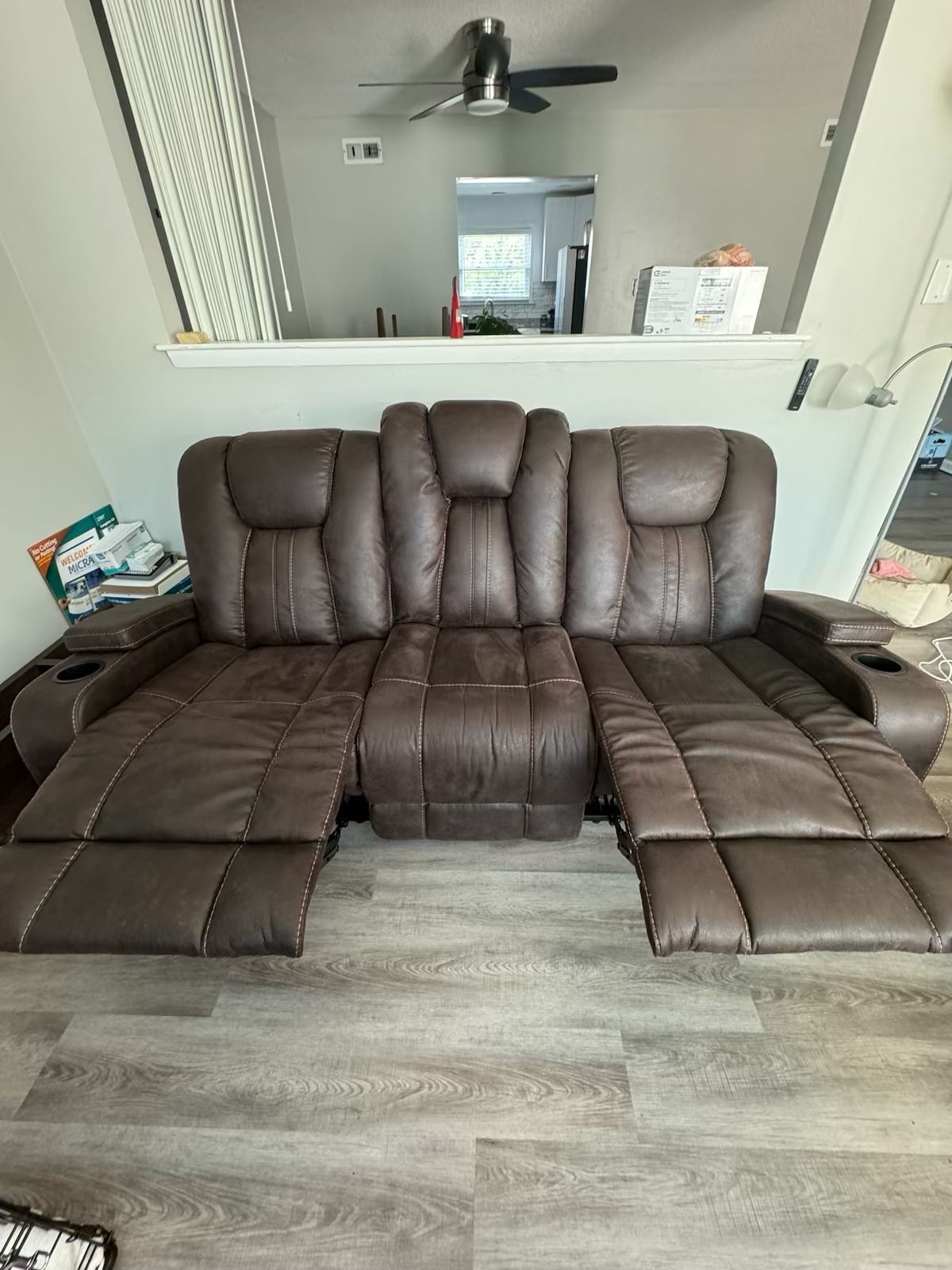 FAUX LEATHER RECLINER SOFAS FOR SALE
