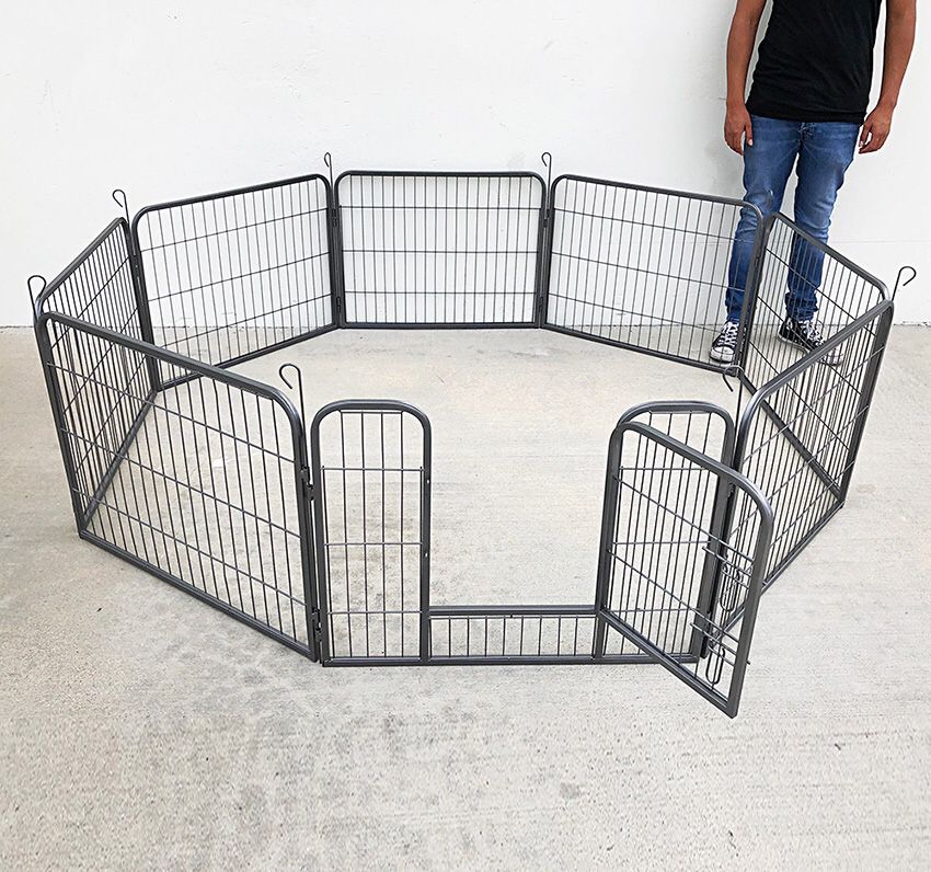 (NEW) $70 Heavy Duty 24” Tall x 32” Wide x 8-Panel Pet Playpen Dog Crate Kennel Exercise Cage Fence Play Pen