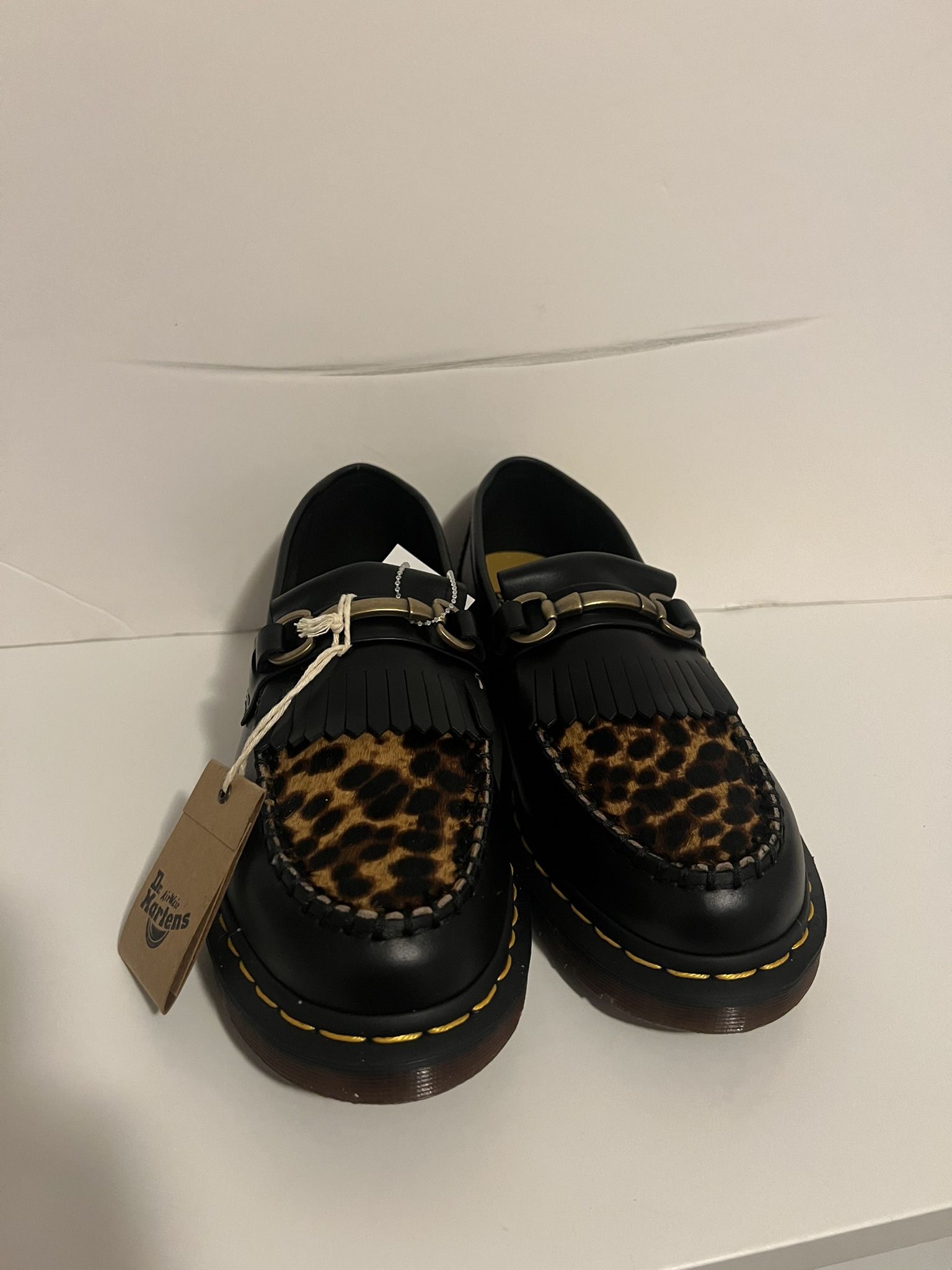 Dr.Martens Adrian Snaffle Leopard Hair Loafer Black Shoes Men Size 11/ Women’s Size 12