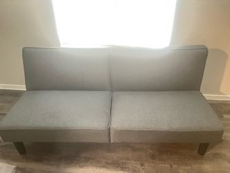 Gray Fabric Armless Futon Sofa