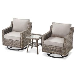 Two armchairs with a coffee table. Patio, garden, outdoor, or terrace set. Ask for price.