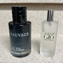 Dior Sauvage 2oz, Acqua Di Gio .5oz