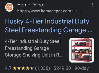 Husky 4 Tier Industrial Shelving Unit $250 obo