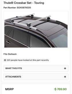 Thule Crossbar Set - Touring (SOA567X020)