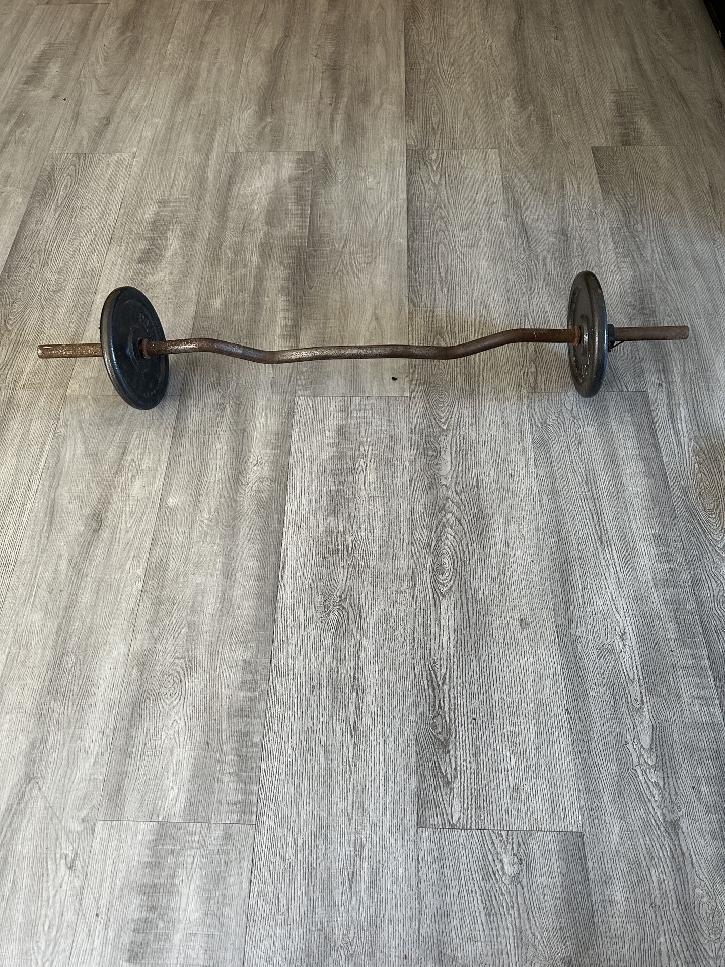 EZ Curl Barbell With Weights
