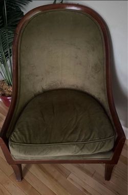Vintage B. Altman Slipper Chairs - Pair green wood