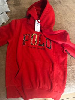 Small Polo Ralph Lauren The RL Fleece Plaid-Logo Hoodie, Re