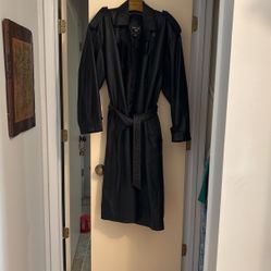 Really Full Length Leather Trench Coat