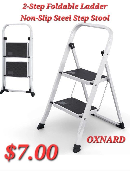 2-Step Foldable Ladder Non-Slip Steel Step Stool