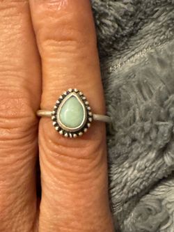 Native SS Mint Palomino Turquoise Ring Size 6
