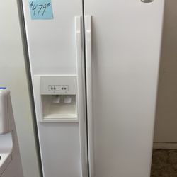 Whirlpool  Side By Side Refrigerator White  Excellent  Warranty  . Delivery Available . 2203 Fowler St. 33901  