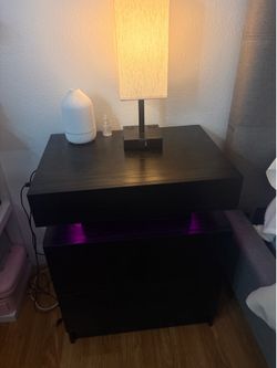 Modern Black LED Night Stands