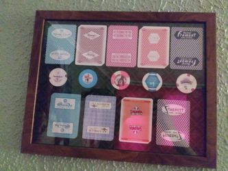 Framned Casino chips and cards las vegas