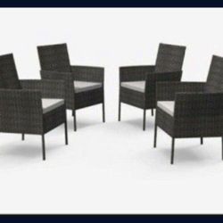 Patio Chairs Outdoor Wicker / Rattan Dining Chairs Black