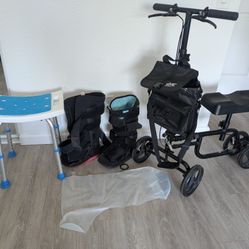 Knee Scooter Knee Walker Vive Mobility MOB1007 - Walking Boots - Shower Chair - Waterproof Cast Cover
