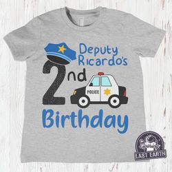Kids Police Birthday Shirt Personalized Birthday Gift Police Gifts