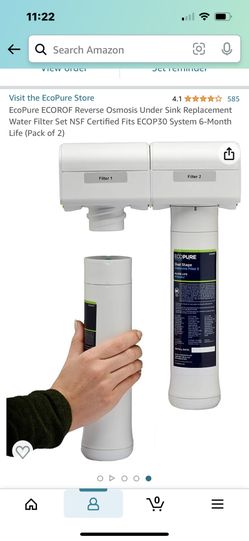 EcoPure ECOROF Reverse Osmosis Under Sink Replacement Water Filter Set