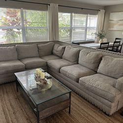 Pottery Barn Grey Herringbone Sectional