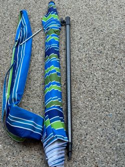 Beach Umbrella for Sand - Windproof Heavy Duty Iron Pole with Sand Anchor, UPF 50+ UV Protection & Tilt Mechanism, Portable Sun Shade Parasol, Carryin