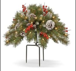 Pair of winter Christmas urn planter fillers