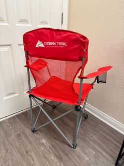 Folding Camping Chair With Cup Holder Red