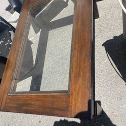 Campaign Style Cherry Console Table Coffee Table 