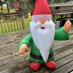 4 Foot Christmas Gnome, Inflatable Yard Decoration