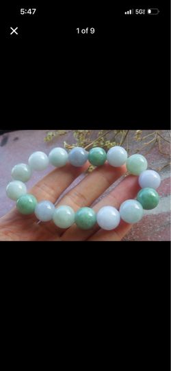 Elegant green Certificate Jadeite jade Wealth Safety 13mm beads Bracelet 7inches 7.5inches