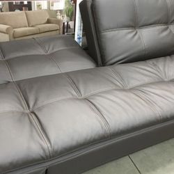 Brown Leather Futon