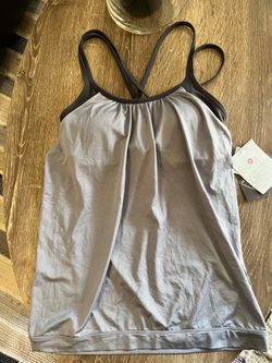 Athleta Dusk & Navy Blue Stripe Mesh Hidden Agenda Racerback Tank Size XS New with tag