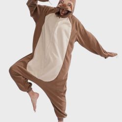 Adult Unisex Sloth Onesie Pajamas Costume Size L