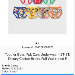 Paquete De 7 Calzoncitos Para Niños En Size 2t-3t Por $7