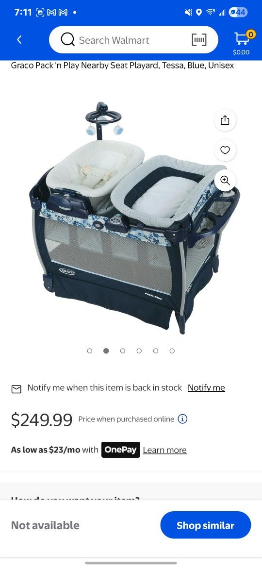 GracoPack'n PlayNearbySeatPlayard, Tessa, Blue,Unisex