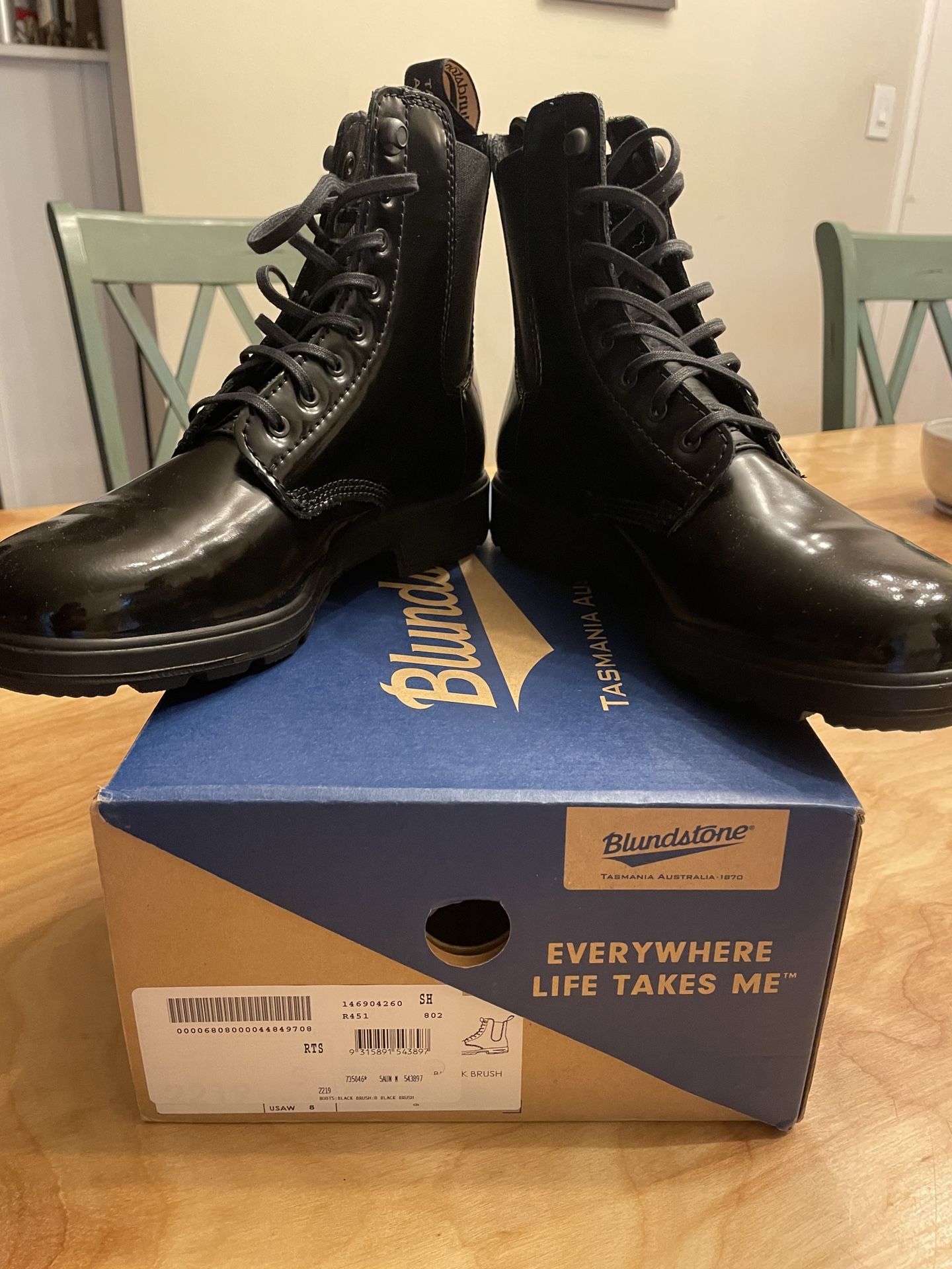 Blundstone Lace up combat/gore boot (black brush)