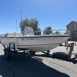 1995 Boston Whaler Rage 15, a 15-foot jet drive center console boat 