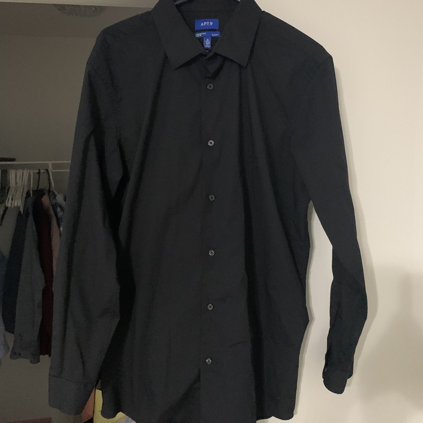 apt 9 black dress shirt Men's XL Apt. Premier Flex Slim Fit - 17-17.5, 34/35 for Sale in Tallahassee, FL Soft textured jersey fabric loop:jaimeeyeletminidress Black Dress Plus Size Color:Black (6)